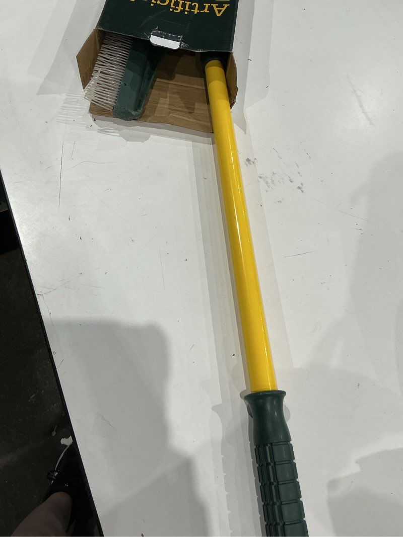 Condition photo showing As Is for artificial turf rake, leaf rake, carpet rake - 2026 new 3-in-1 garden rakes with dense tooth broom, adjustable 32 to 55 inches steel handle for artificial grass lawn leaf removal, pet hair removal