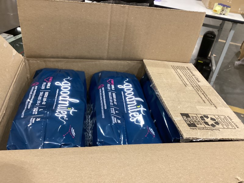 Condition photo showing Good Condition for Goodnites Girls' Nighttime Bedwetting Underwear Huge Size - L - 75ct