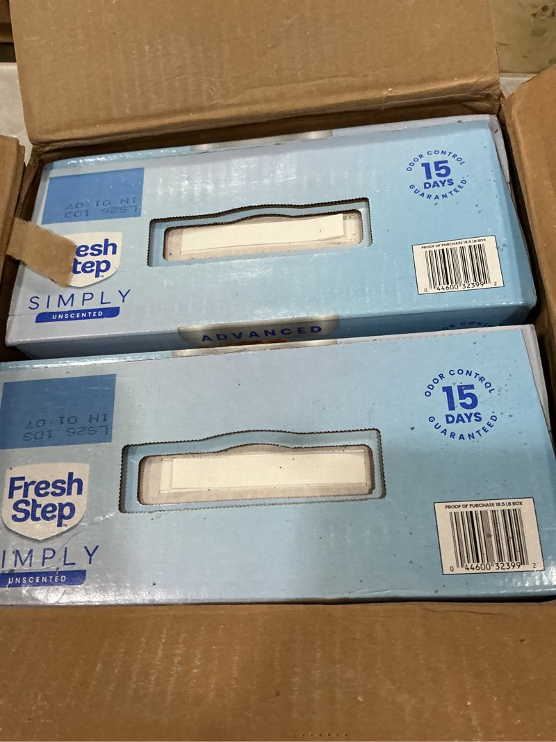 Condition photo showing New/Like New for fresh step advanced simply unscented multi cat clumping cat litter, low dust, odor control with activated charcoal tech, compatible in automatic litter boxes, 37 lbs. (2 x 18.5 lb.) unscented 18.5lb (pack of 2)