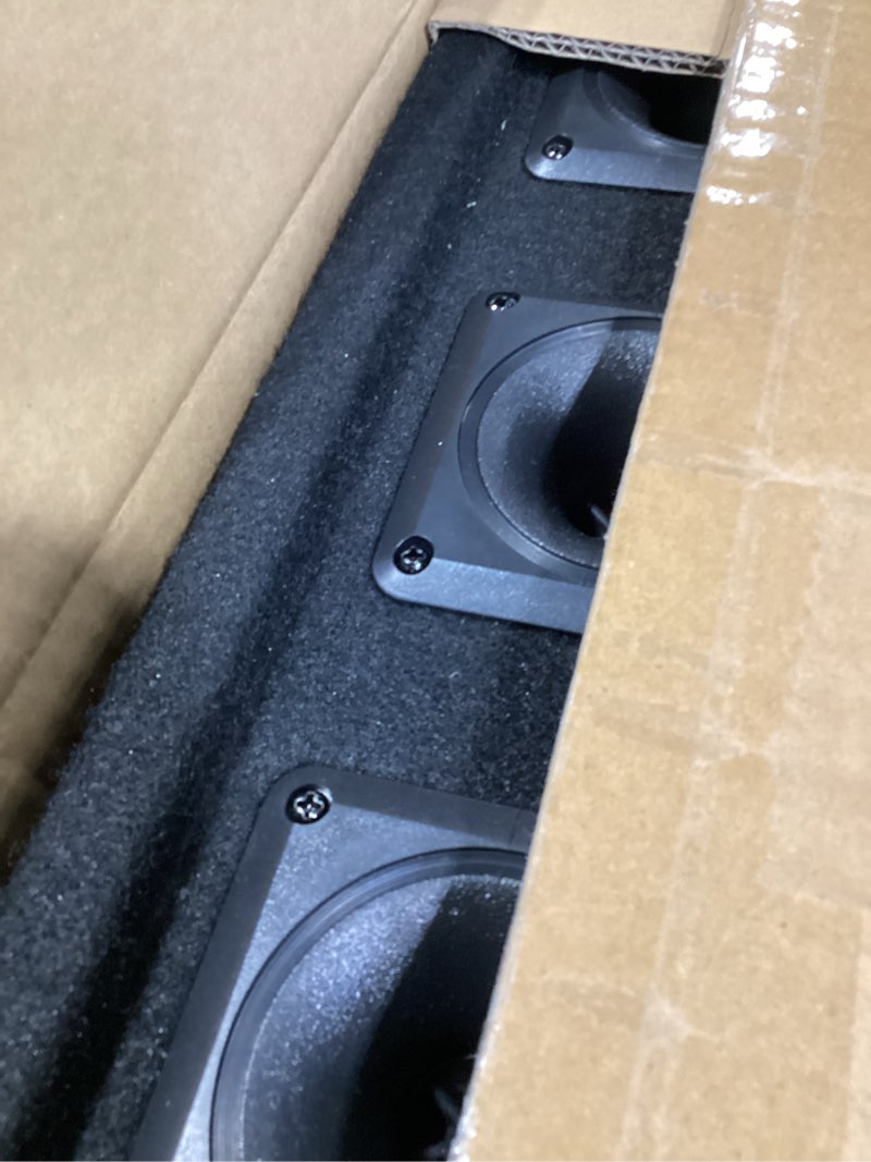 Condition photo showing Good Condition for pyle-pro 4 way dj speaker system, 300 watt power, 150 rms, four 3 inch horn piezo tweeters, 8 ohm impedance, full range audio reproduction, black carpeted finish