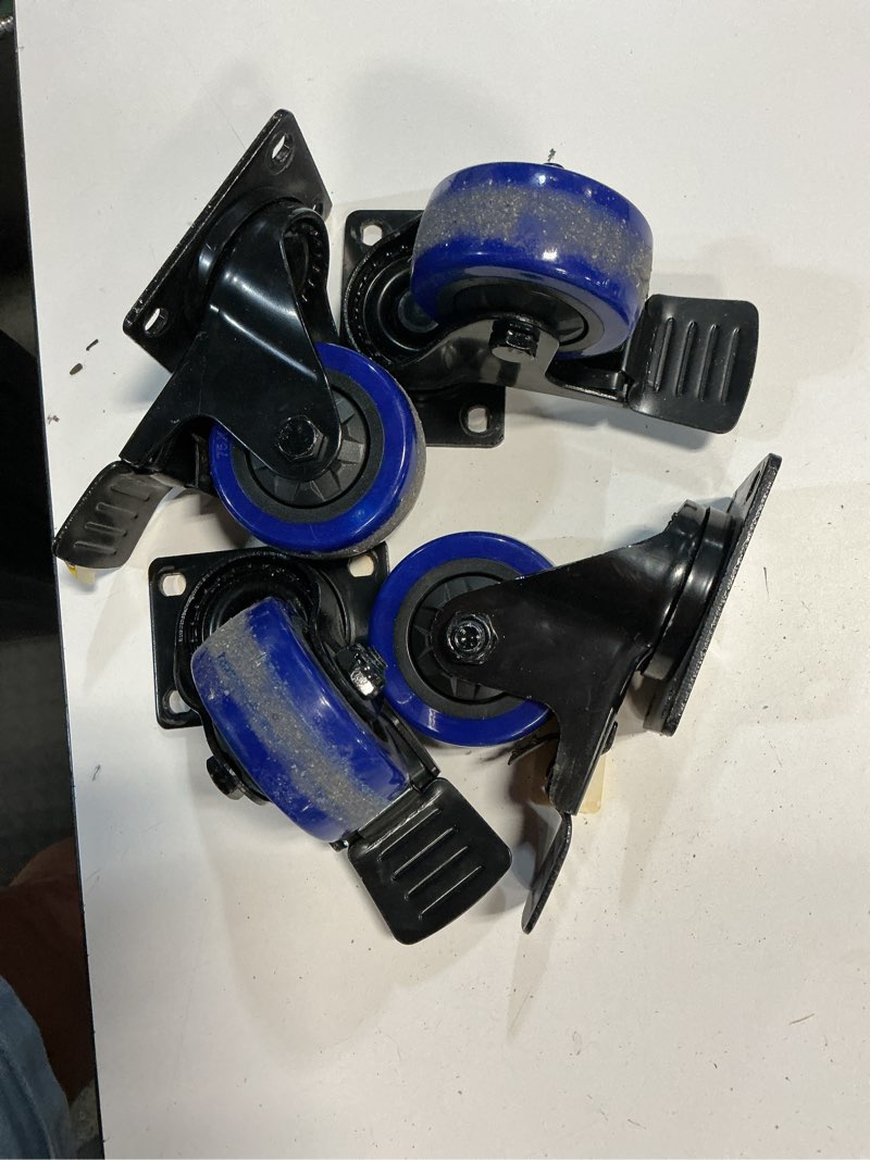 Condition photo showing Good Condition for 4 pack shepherd hardware blue diamond 3 in. d swivel thermoplastic caster 225 lb 1 pk