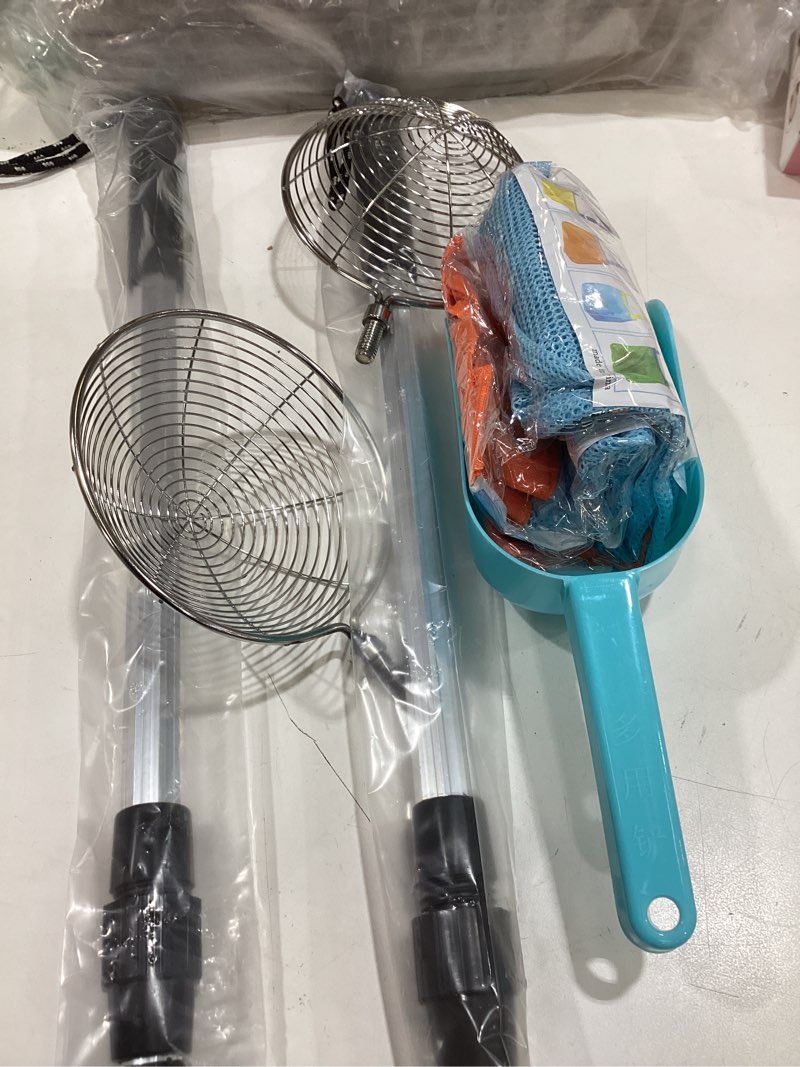 Condition photo showing Good Condition for 2 pack sand sifter for beach shell scooper with seashell bag and sand shovel adjustable shark teeth sifter shelling tools for beach seashell collecting and beachcombing