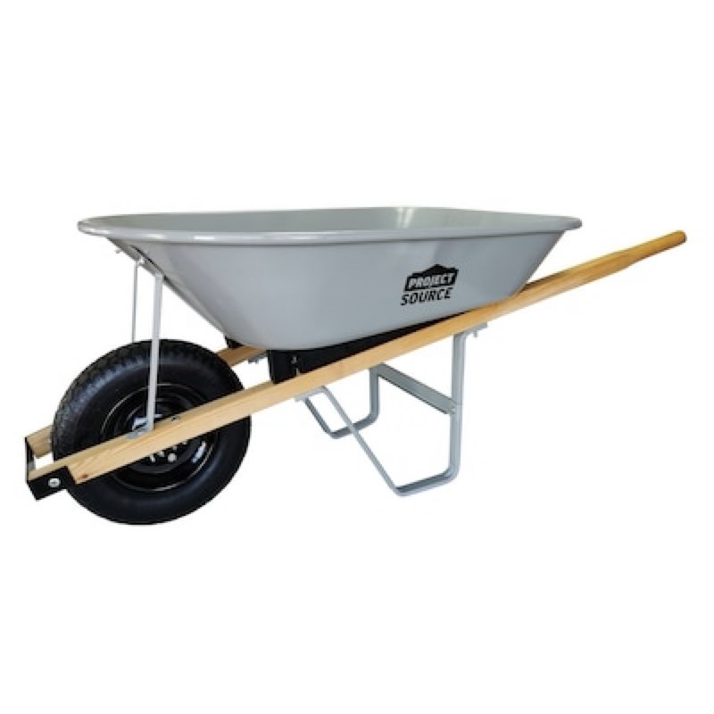 project source 5.5-cu ft 1 wheel steel push wheelbarrow
