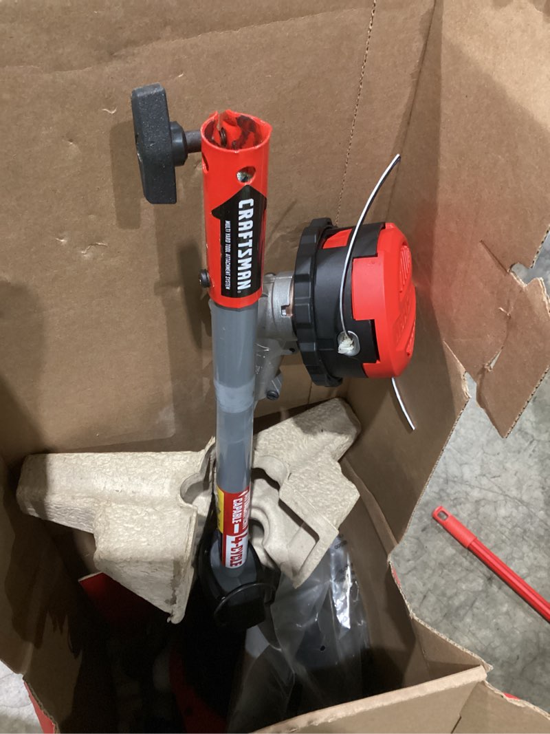 Condition photo showing As Is for craftsman ws4200 30-cc 4-cycle 17-in straight shaft attachment capable gas string trimmer