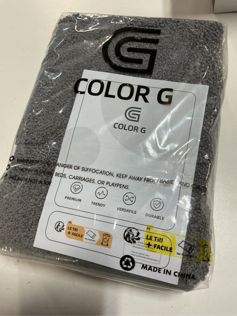 Condition photo showing New/Like New for color&geometry bathroom rugs non slip washable, 24"x36" large grey bath mat soft, super absorbent st