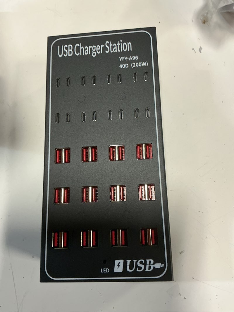Condition photo showing Good Condition for multiple usb charging station, ruanszz 40 port 200 watt (40a) usb~c charger block with power switch, multiple usb desktop charger station, suitable for shops, hotels, schools, shopping malls yfy-a96