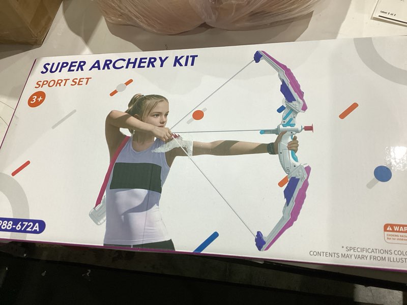 Condition photo showing Good Condition for Bow and Arrow for Kids, LED Light Up Archery Set with 12 Suction Cup Arrows, 1 Hanging Target, 3 Score Targets & 1 Quiver, Indoor Outdoor Sport for Boys Girls Ages 4-12, Purple Hanging-Purple