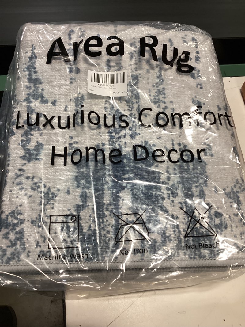 Condition photo showing New/Like New for lahome abstract blue long hallway runner rug, washable 2.5x10 kitchen runner rugs non-skid low-pile,10ft modern ombre indoor floor carpet runners for hallways entryway blue 2'6'' x 10'