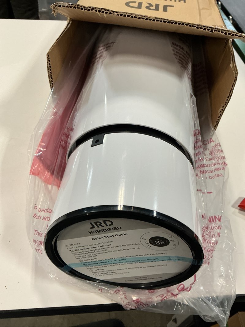 Condition photo showing As Is for JRD Humidifier Large Room 8L/ 2.1Gal, Ultrasonic Cool Mist for Bedroom, Quiet Humidifier with Remote Control, 10 Mist Modes, 24H Timer, Night Light, AI Mode, 40H Run for Home Office Baby Pets Plants