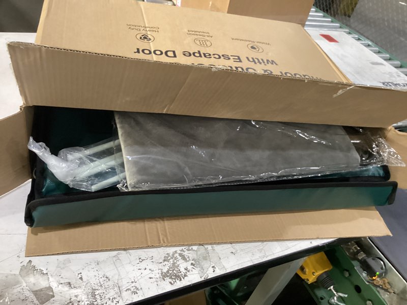 Condition photo showing New/Like New for heated cat house for outside with dual doors, insulated cat house outdoor with heating pad, weatherproof heated outdoor cats houses waterrproof for feral cats (deep green, 25" l x 16" w x 13" h) 25" l x 16" w x 13" h deep green