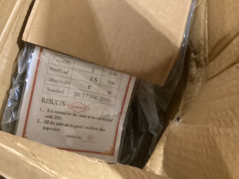 Condition photo showing Good Condition for Chain Hoist 2 Ton(4400Lbs) Capacity 20FT Manual Hand Lift Steel Chain Block Hoist with 2 Heavy Duty Hooks Industrial Grade Steel Structures for Garages Automotive Machinery 2 Ton - 20Ft