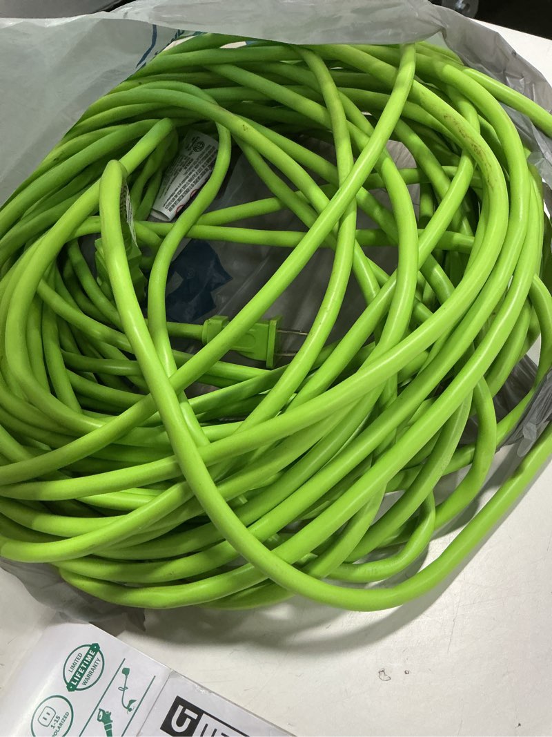Condition photo showing As Is for Utilitech 100ft light duty outdoor cord