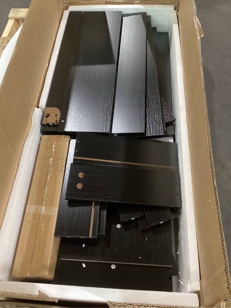 Condition photo showing As Is for Black 5 Drawer Dresser for Bedroom, 15" D x 23.7" W x 40.4" H in Simply Chest of Drawers, Wood Storage Dresser with Drawers for Living Room Hallway Entryway, Black