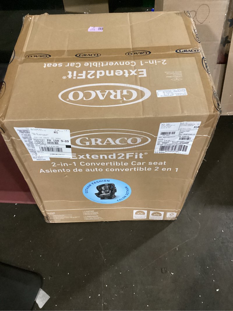 Condition photo showing New/Like New for graco extend2fit convertible baby car seat, rear and forward facing, adjustable extension panel for extra legroom, gotham 2-in-1 gotham 2.0