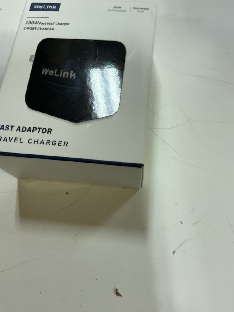 Condition photo showing New/Like New for welink 100w usb c charger, gan pps 3-port fast compact foldable usb c charger block for macbook, ipad pro, galaxy s24, iphone 16/15 and more