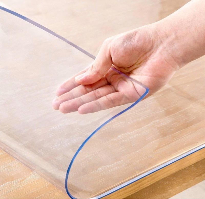 lovepads 2mm thick 20 x 60 inch clear table protector, desk protector mat clear desk pad, plastic ta