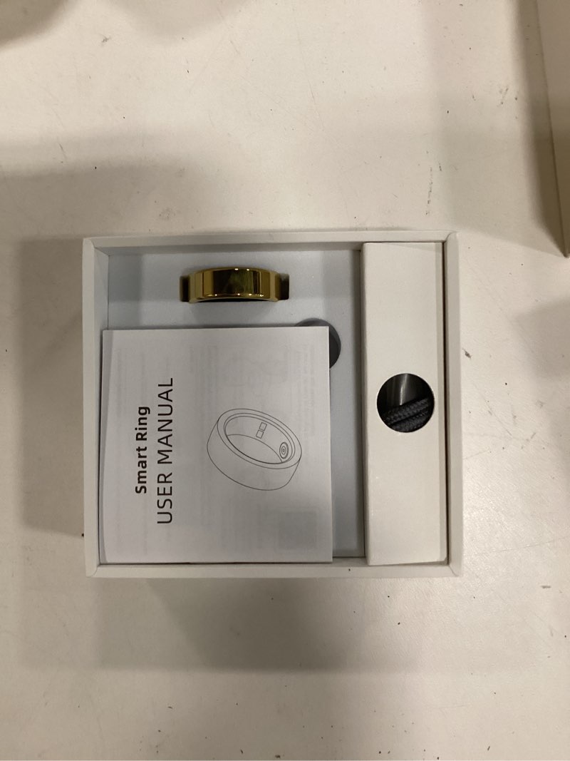 Condition photo showing Good Condition for smart ring health & fitness tracker for men & women, heart rate, spo?, sleep & activity monitoring, ip68 waterproof, long battery life, family care mode, no subscription fee (gold, 11) gold 11
