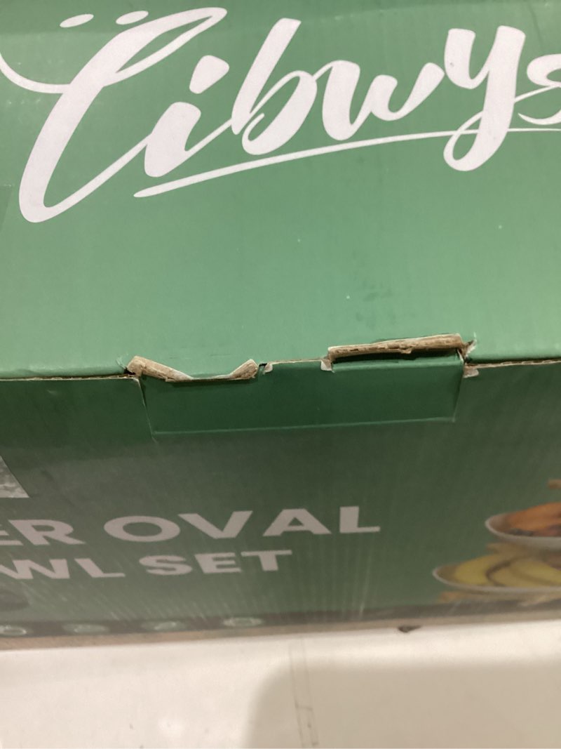 Condition photo showing As Is for Seven Sparta 3 Tier Fruit Bowl for Kitchen Counter (PLUS Series) / Ceramic Serving Bowls with Bamboo