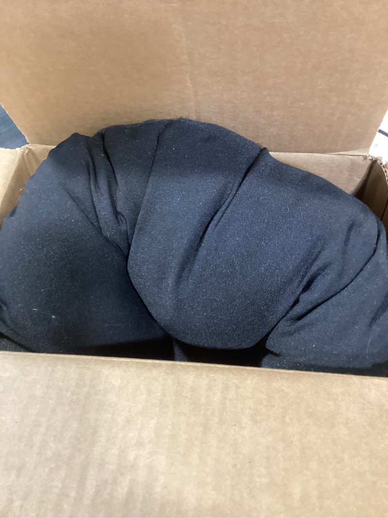 blazing needles solid twill round footstool cushion, 18", black