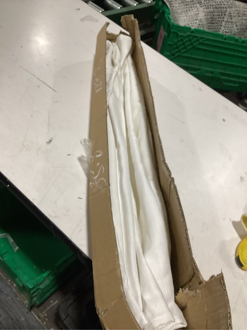 Condition photo showing As Is for lazblinds no drill roman shades for windows, cordless light filtering window shades with uv protection, polyester fabric for bedroom & living room, 32" w x 64" h, off white light filtering - off white 32"w x 64"h