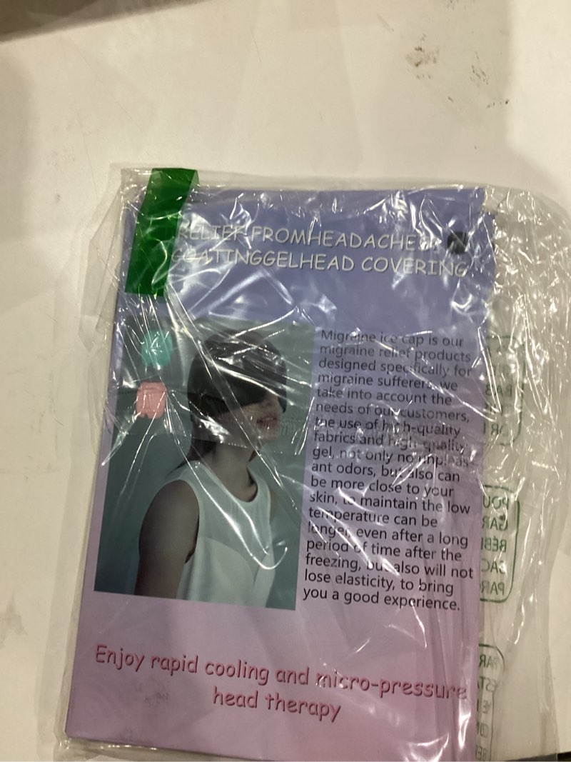 Condition photo showing New/Like New for Migraine Relief Cap, All Around Gel Covered Reusable Headache Relief Cap, Black Migraine Cap for Headache Relief, Puffy Eyes