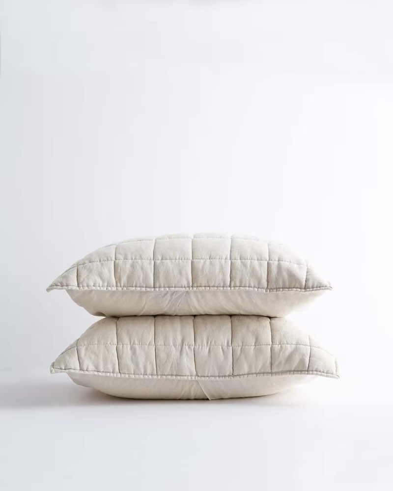 european linen box quilted sham  color sand size king