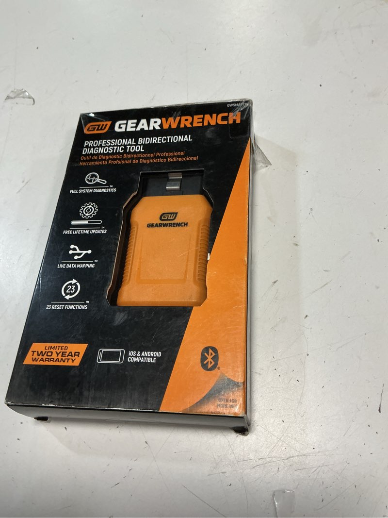 Condition photo showing As Is for gearwrench obd2 professional bi-directional bluetooth diagnostic tester with gwsmart app and free lifetime software updates