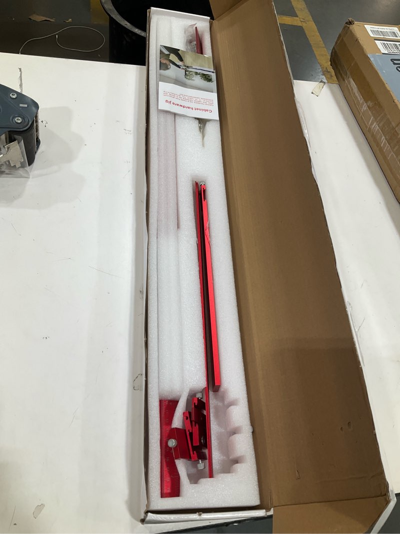 Condition photo showing Good Condition for extended cabinet hardware jig kit, 32-inch & 16-inch detachable max cabinet handle jig with auto center punch, aluminium alloy cabinet handle template drill guide, drawer pull jig for handle knob pull large red