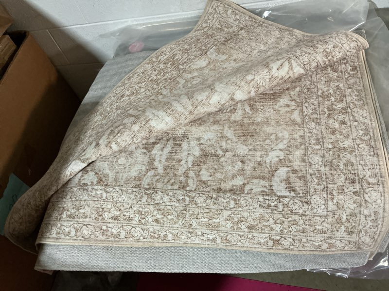 Condition photo showing Good Condition for lofus 8x10 area rugs for living room, washable area rug, rugs for bedroom, kitchen, vintage boho carpet, soft non-slip, low pile large area rug for office dining room, vintage beige brown vintage beige brown 8' x 10' (rectangular)