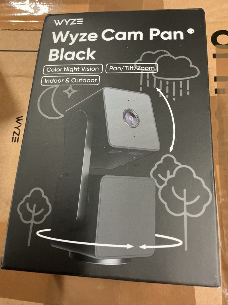 Condition photo showing Good Condition for wyze cam pan v3 indoor/outdoor ip65 1080p 360° pan/tilt/zoom wifi smart home security camera, motion tracking for baby/pet, color night vision, works with alexa&google assistant, free expert setup black 1-pack