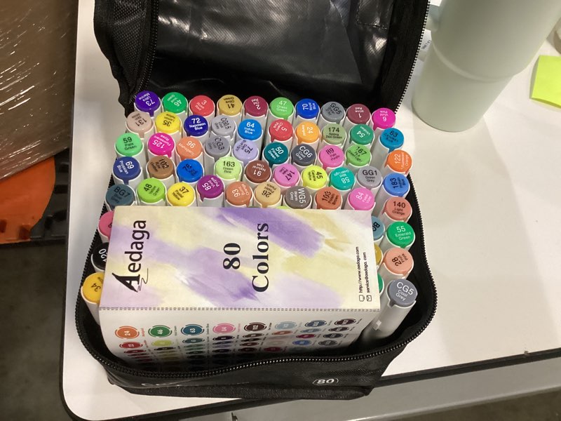 Condition photo showing Good Condition for chen rui 80 colors brush tip alcohol markers dual tip art marker set brush & chisel perfect for illustration artist students adult coloring sketching back to school (80 colors)