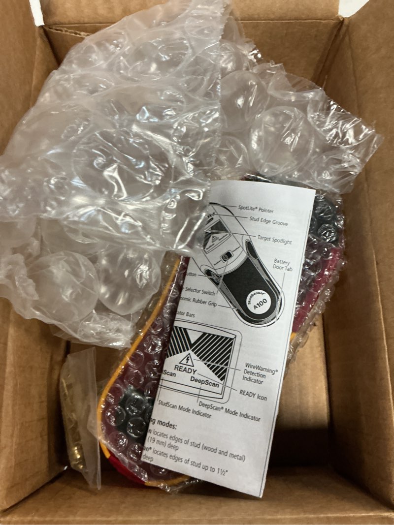 Condition photo showing New/Like New for zircon a100 studsensor with bonus picture hanging kit – accurate wood & metal stud finder, detects live wires, includes hooks, nails & hangers for frames, mirrors & home décor a100 kit a100 kit finder