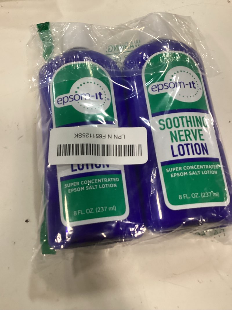 Condition photo showing New/Like New for epsom-it soothing nerve lotion - epsom salt magnesium lotion, topical magnesium cream with capsaicin & arnica to provide comfort for legs, knee and feet, 8.0 oz., 2-pack 8 fl oz (pack of 2)