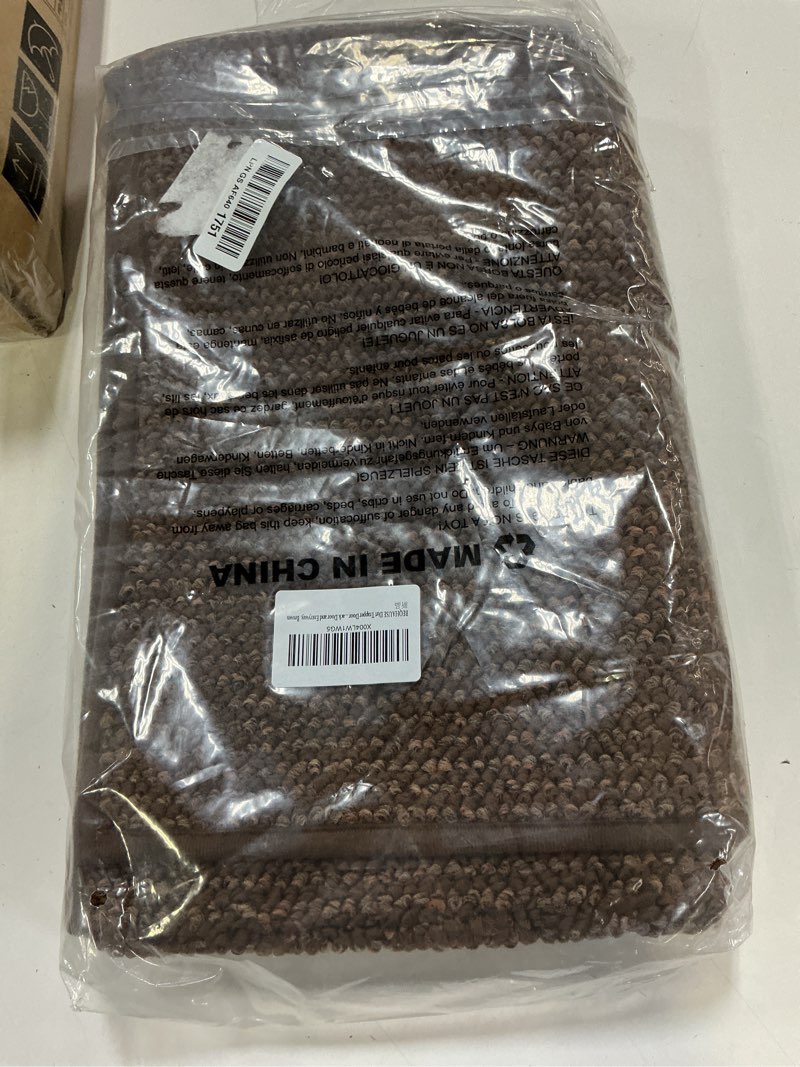 Condition photo showing Good Condition for beqhause dirt trapper door mat 20" x 48", non-slip washable doormats entrance mat, dirt resistant and absorbent welcome mat, low profile floor mats for front back door and entryway, brown brown 20" x 48" (rectangular)