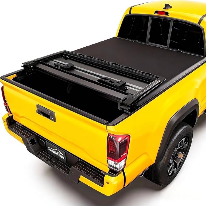 Soft Quad-Fold Truck Bed Tonneau Cover Compatible with 2009-2025 2026 Dodge Ram 1500 (Incl. Classic & New) 5.7 ft Bed Without Rambox | 5.7FT(67.4")