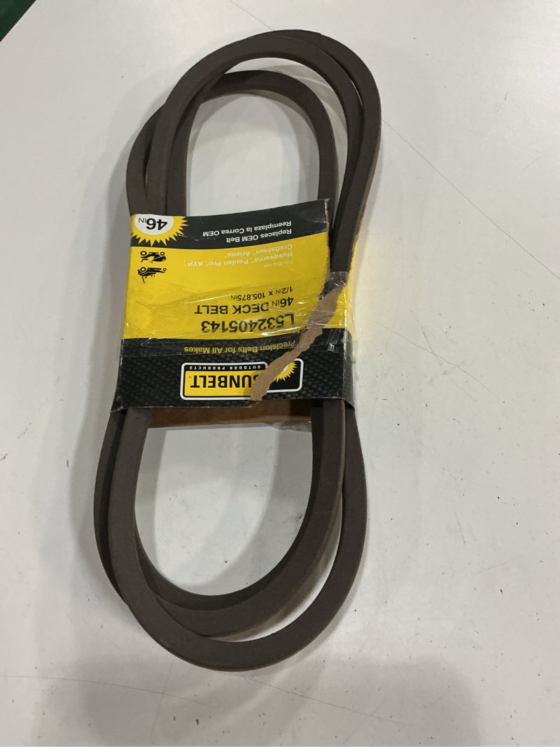 Condition photo showing Good Condition for sunbelt 1/2-in x 105.875-in deck belt, for 46-in multiple, replaces oem part number 405143, 532405143