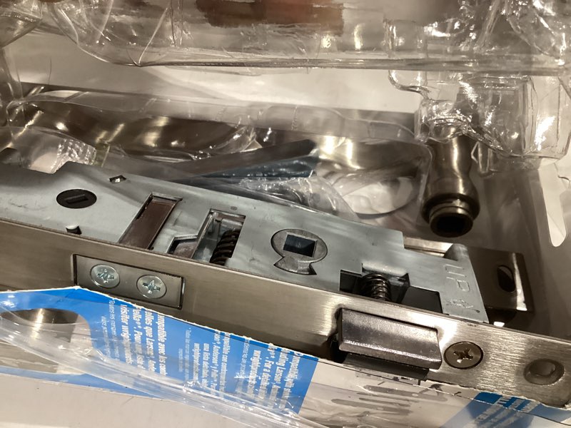 Condition photo showing Good Condition for serenade mortise keyed lever mount latch with deadbolt for screen and storm doors, satin nickel