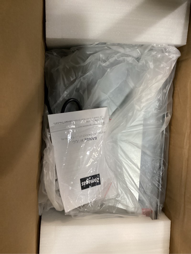 Condition photo showing Good Condition for zomagas range hood insert 24 inch, built in kitchen hood 600cfm, ducted/ductless convertible stove hood with stainless steel baffle filter, vent hood insert w/ 3 speed fan, 2pcs replaceable led lights