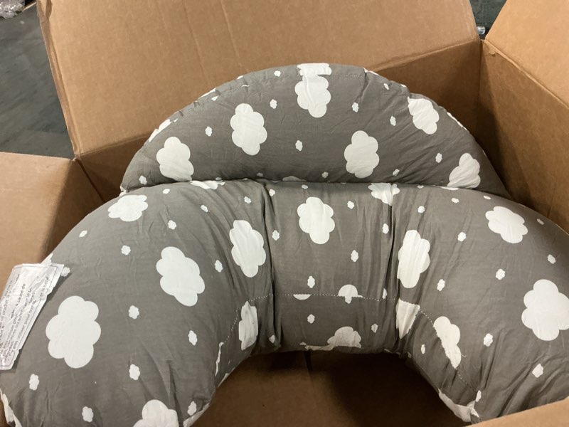 Condition photo showing Good Condition for momcozy original nursing pillow for breastfeeding-pioneering safety fence- wider feeding pillows for more support for mom & baby- easier nursing & hand free- fit for all, removable cotton cover grey