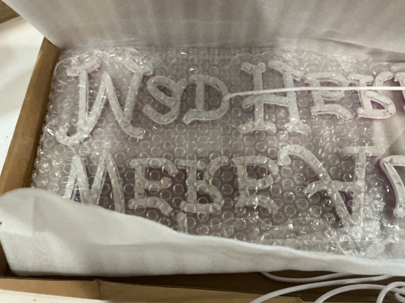 Condition photo showing Good Condition for Alice in Wonderland Party Decorations Neon Sign, Mad Hatter Tea Party Neon Lights for Dimmable LED Lights, for Bedroom Bar Home Dorm Birthday Gifts we're all mad here