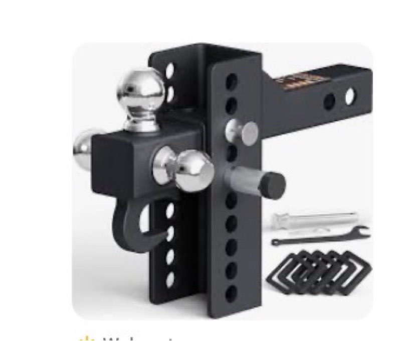ac-dk adjustable heavy-duty trailer hitch,drop hitch fits 2" receiver,tri-ball (1-7/8", 2", 2-5/16")