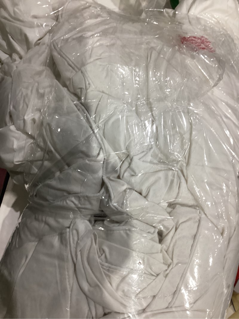 Condition photo showing As Is for Beautyrest Luxury Hotel Collection Down Comforter Twin Size - 100% Cotton All Season Duvet Insert, Fluffy Goose Feather Fiber with Corner Tabs, White (68" W X 90" L) Twin All Season/White