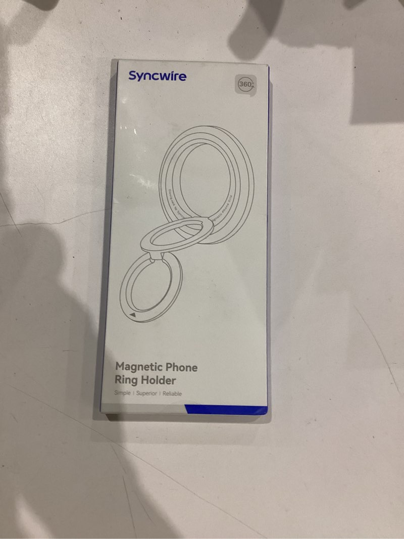Condition photo showing As Is for syncwire for magsafe phone grip, 360° rotation magnetic cell phone grip magnetic ring holder kickstand mag safe ring stand compatible with iphone 17 16 15 14 13 12 pro max magsafe accessories android