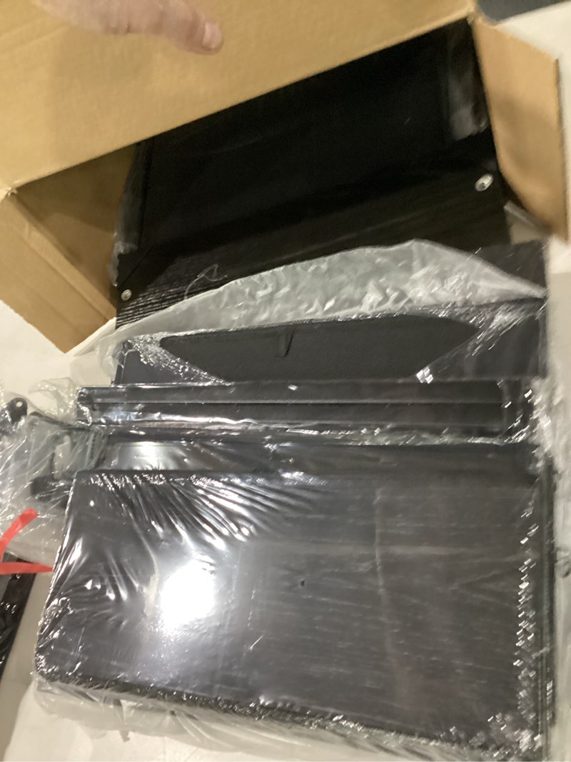 Condition photo showing New/Like New for furnulem bedroom dresser, tall chests of drawers with 7 fabric bins, black organizer in closet, dorm, living room, nursery, hallyway-storage tower unit, sturdy steel frame black oak 11.8"d x 15.8"w x 43.3"h (7 drawers)