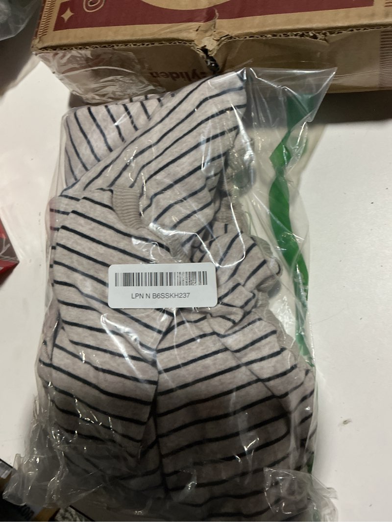 Condition photo showing As Is for kyeese dog pajamas, striped pet pjs lightweight doggie jammies, 4 legs outfit soft dog pajamas, cozy pet clothes onesie, comfortable pjs for large dogs, ivory brown striped, 3xl 3xl(60-80lbs) 03# ivory brown stripe