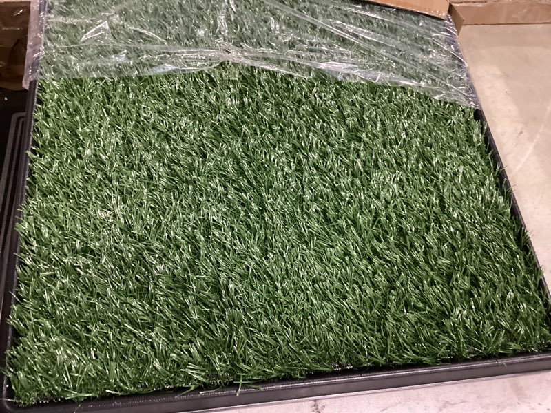 Condition photo showing Good Condition for artificial grass puppy pee pad for dogs and small pets - 20x25 inch, reusable 3-layer turf pads for dogs with tray - indoor and outdoor fake grass potty pet supplies by petmaker medium 3-layer system
