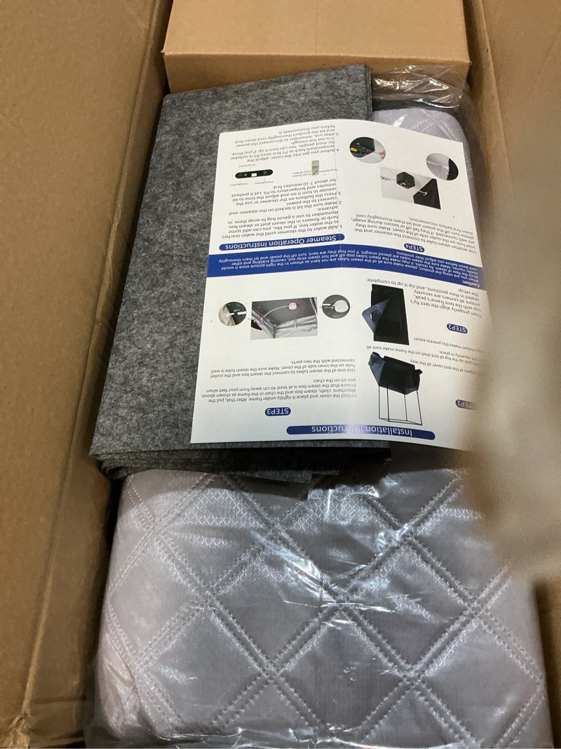 Condition photo showing New/Like New for 2026 home steam sauna with 4l 1500w steamer, full body sauna box for home, personal sauna steam sauna tent at home spa, home saunas room for gym, pilates, garage (silver 4l)