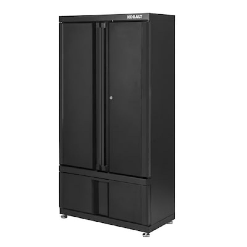 Kobalt 36-in W x 72-in H x 18.5-in D Freestanding Steel Garage Cabinet in Black