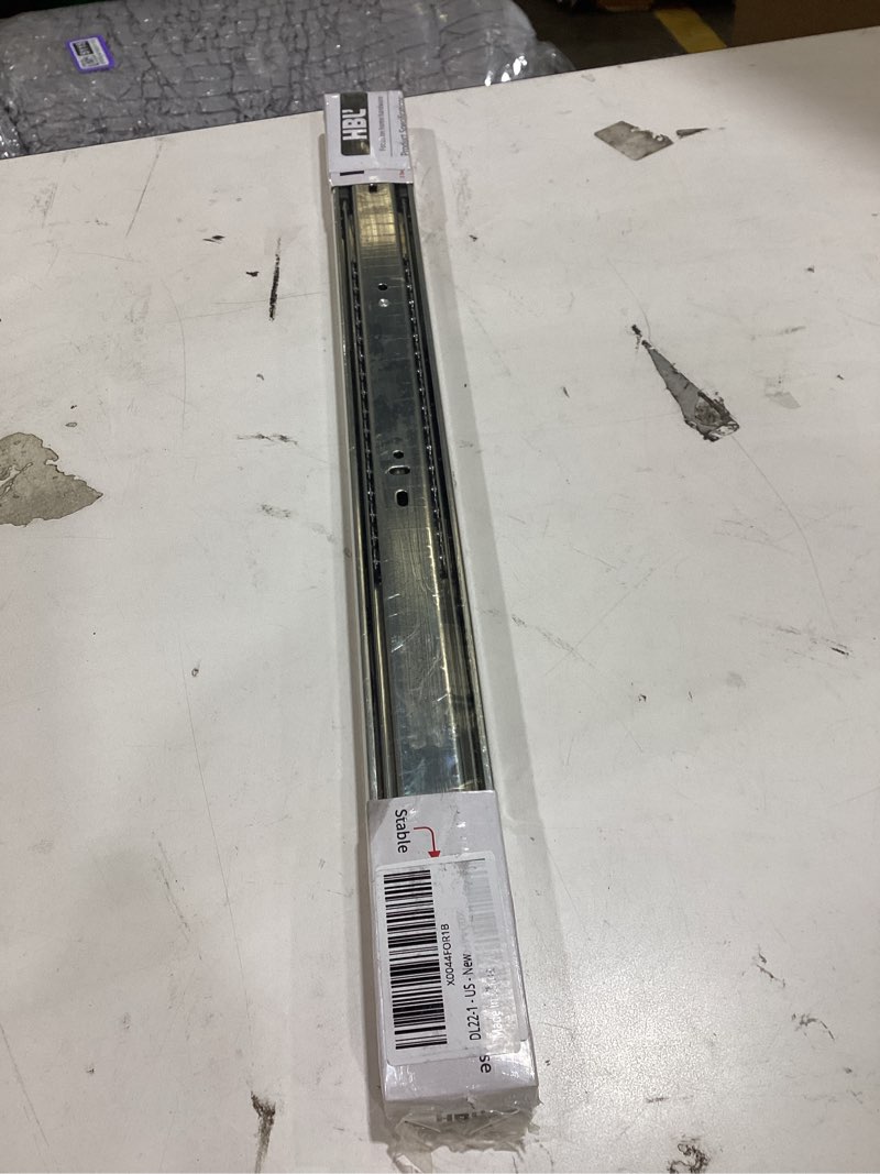 Condition photo showing New/Like New for hbl’ 1 pair | soft close drawer slides 22 inch, heavy duty cabinet drawer slides replacement - ball bearing full extension, 200 lb capacity, made of cold-rolled steel, rust-resistant & long-lasting. silver 22" drawer slide 1