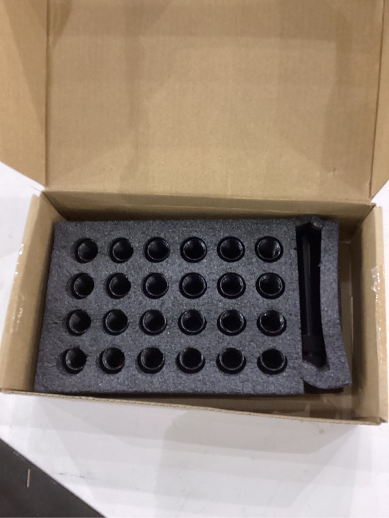 Condition photo showing Good Condition for 24 PCS 1/2-20 Black Lug Nuts, 1.35" Tall Hex Trailer Lug Nuts, 60 Degree Conical Cone Seat with Socket Key, Wheel Lugnuts Compatible with Jeep Cherokee 1984-2001, Jeep Wrangler JK 1987-2018 1/2x20 24pcs+1 Point Spline, Black